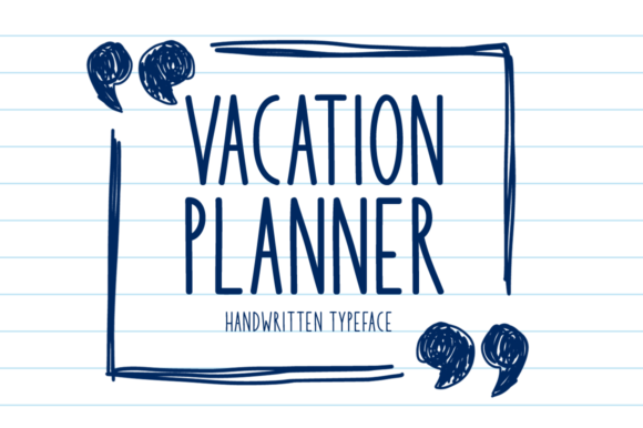Vacation Planner Font for Editorial Design